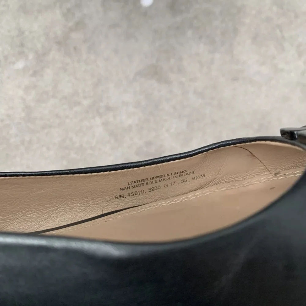 Tory Burch Black Leather Slip On Flats Shoes 9.5 M See Photos For Description